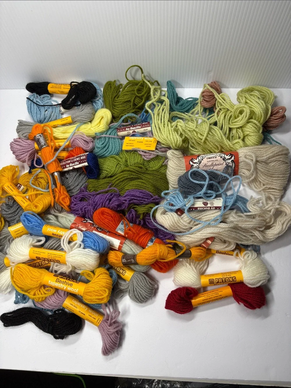 Vintage Crewel Needlework Wool Yarn Assortment